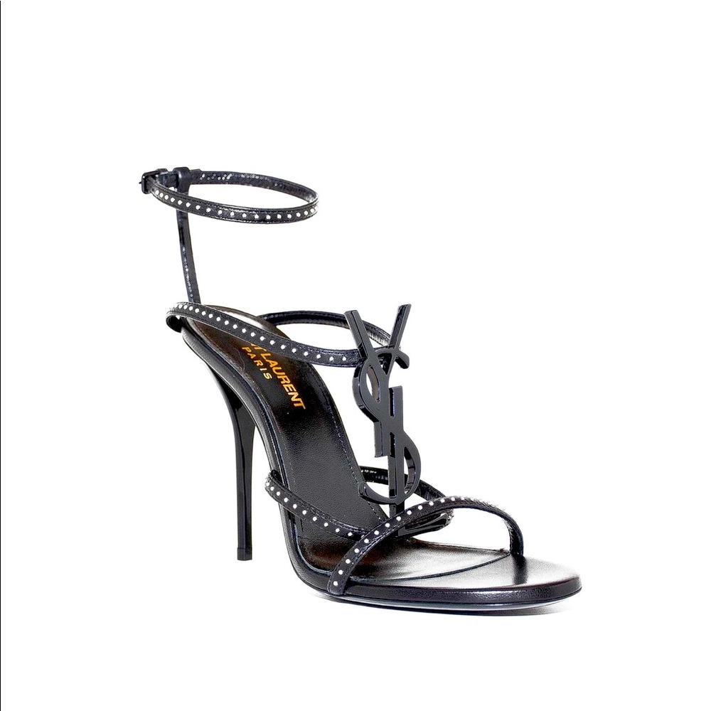 YSL Cassandra Studded Logo Sandal